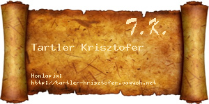 Tartler Krisztofer névjegykártya